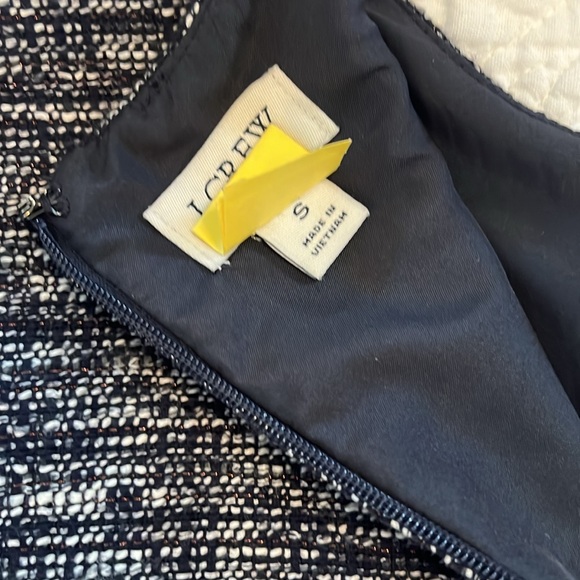 J.Crew Factory Tweed Short Sleeve Top Navy and White - Picture 5 of 9